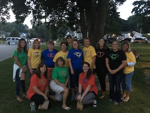 The teachers all enjoyed our first super hero movie in the park!